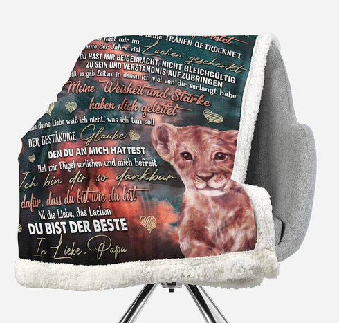 Divesart - Decke vom Vater an die Tochter - "Habe immer Feuer in deiner Seele"