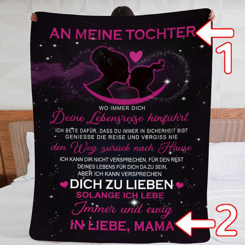 Divesart - Decke von Mutter zu Tochter - "Magische Ausstrahlung von Gefühlen"