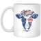Cow With American Flag Shade And Flower Crown - Gift For Mom- White Mug