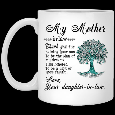 Thank You For Raising Your Son To Be The Man Of My Dream - Gift For Mother-In-Law - Mug