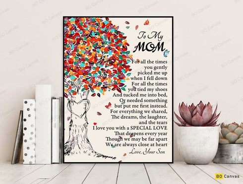 To My Mom Long Distance - Gift From Son - Framed Canvas