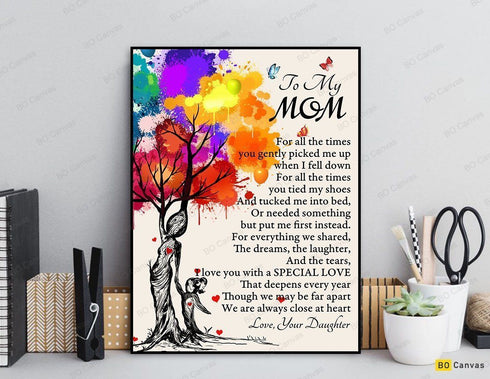 To My Mom - Gift From Daughter - Framed Canvas
