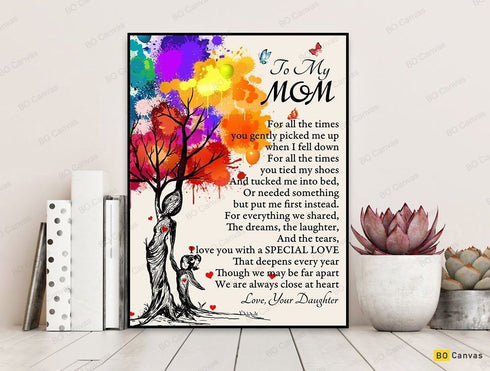 To My Mom - Gift From Daughter - Framed Canvas