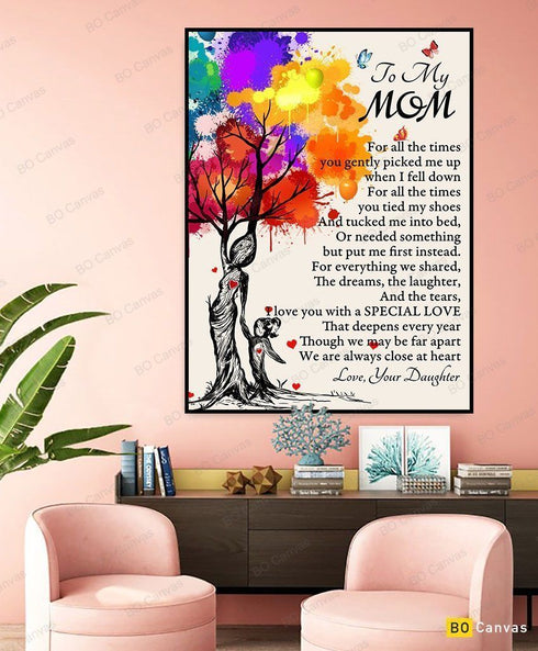 To My Mom - Gift From Daughter - Framed Canvas