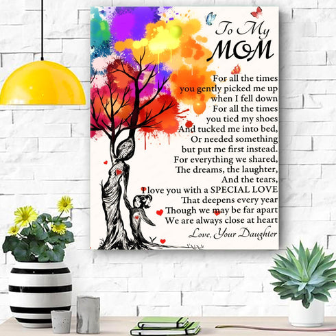 To My Mom Canvas Print Wall Art - Gift For Mom - Matte Canvas