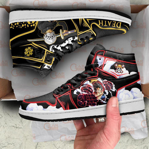 Luffy and Trafalgar Law Sneakers Custom OP Anime Shoes Friend Gifts