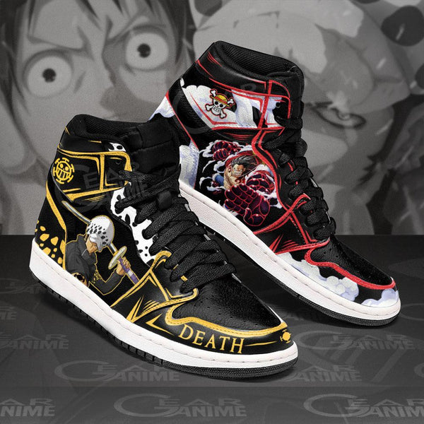 Luffy and Trafalgar Law Sneakers Custom OP Anime Shoes Friend Gifts