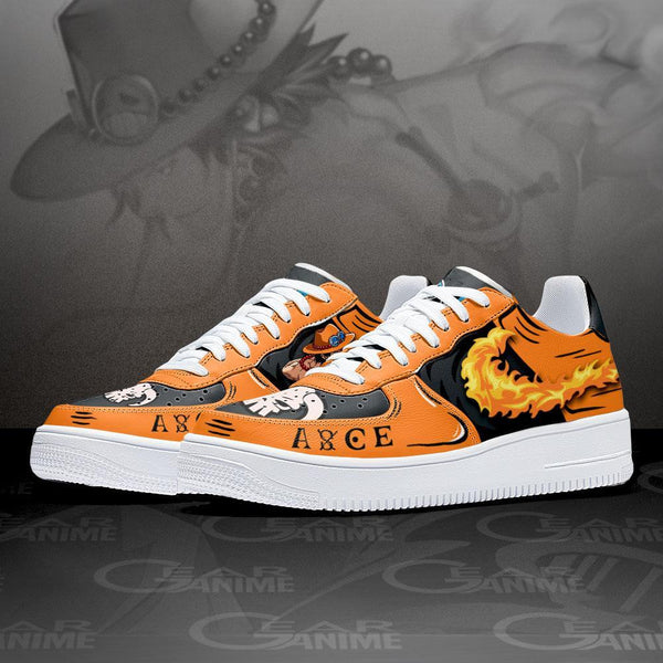 Portgas D Ace Air Sneakers Custom Fire Anime OP Shoes