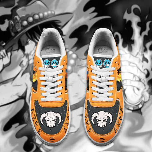 Portgas D Ace Air Sneakers Custom Fire Anime OP Shoes