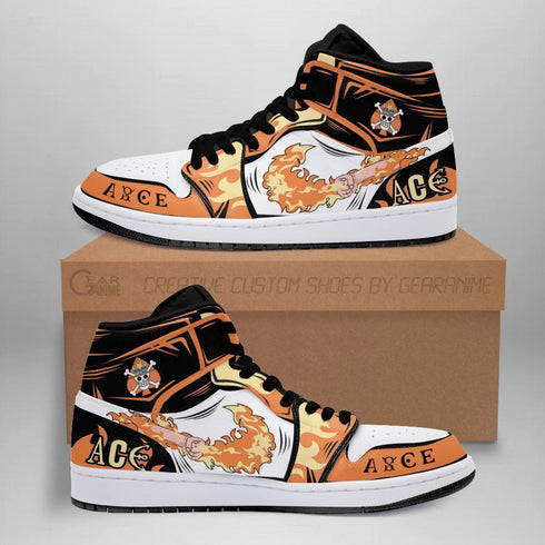 Fire Fist Portgas Ace Sneakers Custom Anime OP Shoes