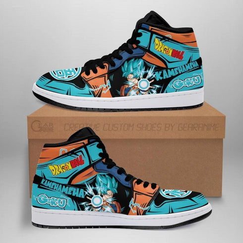 Goku Blue Sneakers Kamehameha Custom Anime DB Shoes