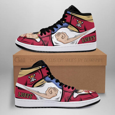 Monkey D Luffy Sneakers Gomu Gomu Custom Anime OP Shoes