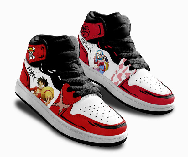 Boa Hancock and Luffy Kids Sneakers Custom Anime OP Shoes For Kids