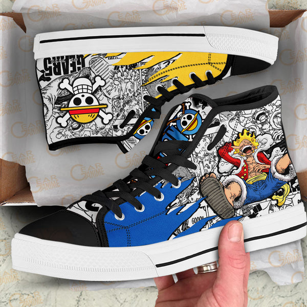 Luffy Gear 5 High Top Shoes Custom Nika Joy Boy OP Anime Sneakers