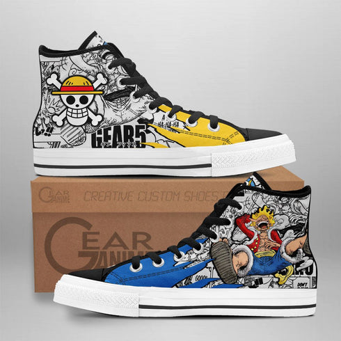 Luffy Gear 5 High Top Shoes Custom Nika Joy Boy OP Anime Sneakers