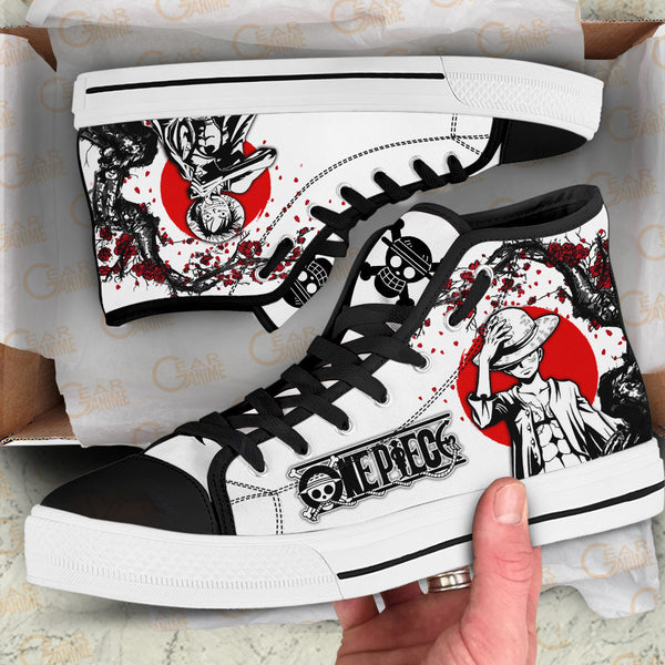 Luffy High Top Shoes Custom Anime OP Sneakers Japan Style