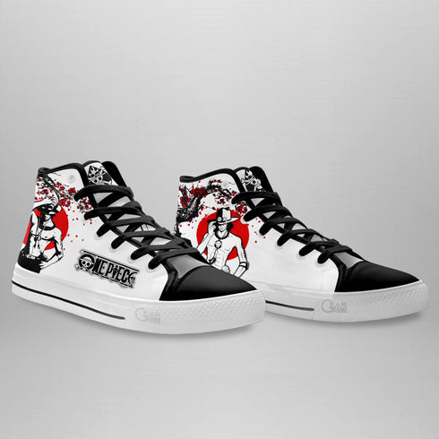 Portgas Ace High Top Shoes Custom Anime OP Sneakers Japan Style
