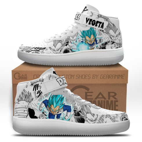 Vegeta Blue Sneakers Air Mid Custom DB Anime Shoes Mix Manga