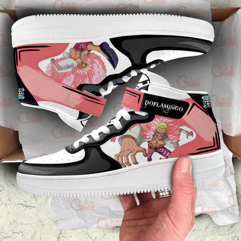 Donquixote Doflamingo Sneakers Air Mid Custom OP Anime Shoes
