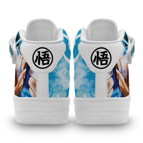 Goku Blue Sneakers Air Mid Custom Dragon Ball Anime Shoes