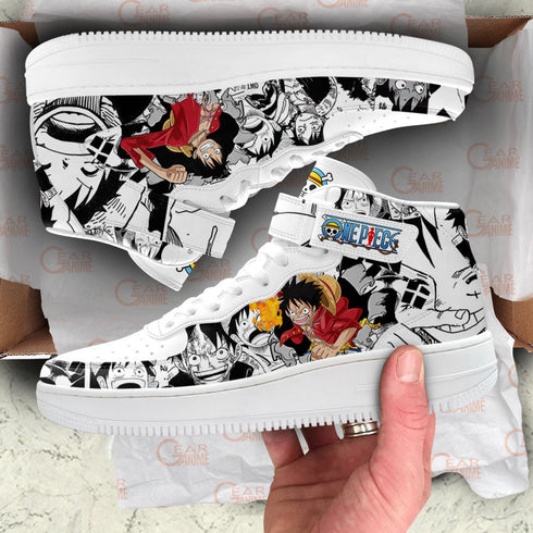 Luffy Sneakers Air Mid OP Custom Anime Shoes Mix Manga