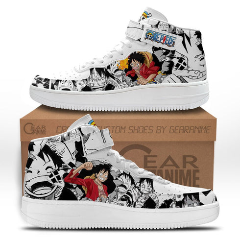 Luffy Sneakers Air Mid OP Custom Anime Shoes Mix Manga