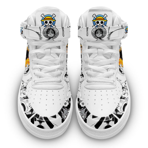 Luffy Sneakers Air Mid OP Custom Anime Shoes Mix Manga