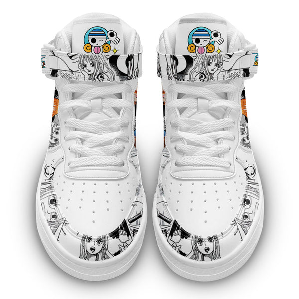 Nami Sneakers Air Mid OP Custom Anime Shoes Mix Manga