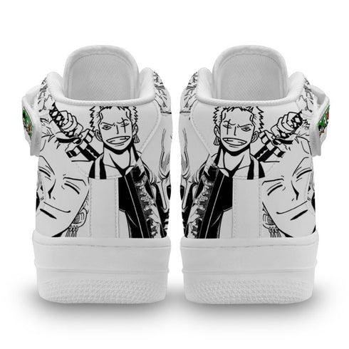 Roronoa Zoro Sneakers Air Mid OP Custom Anime Shoes Mix Manga
