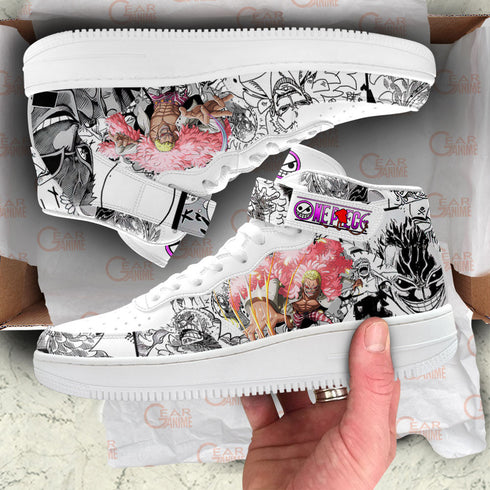 Doflamingo Sneakers Air Mid OP Custom Anime Shoes Mix Manga