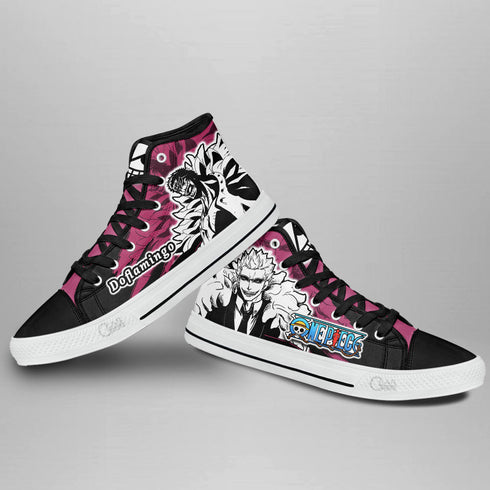 Donquixote Doflamingo High Top Shoes OP Custom Anime Sneakers Mix Manga