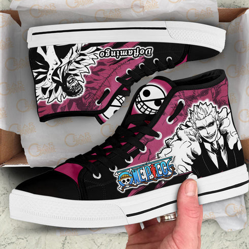 Donquixote Doflamingo High Top Shoes OP Custom Anime Sneakers Mix Manga