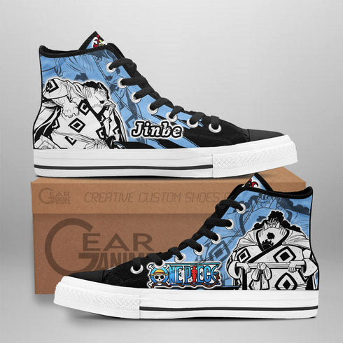 Jinbe High Top Shoes OP Custom Anime Sneakers Mix Manga