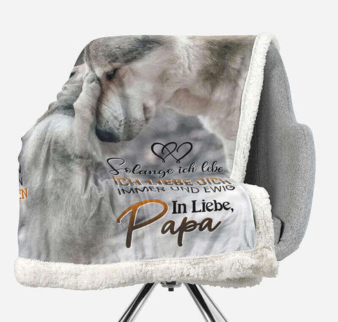 Divesart - Decke vom Vater an den Sohn - "Flauschiger kleiner Wolf"