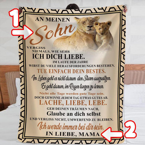 Divesart - Decke von Mutter zu Sohn - "Blick in die Zukunft"