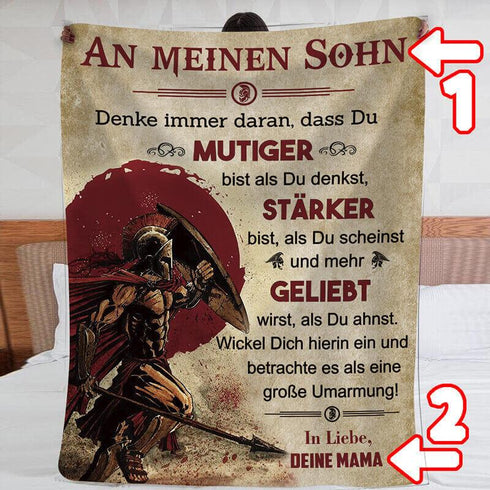 Divesart - Decke von Mutter zu Sohn - "Erreiche immer dein Ziel"