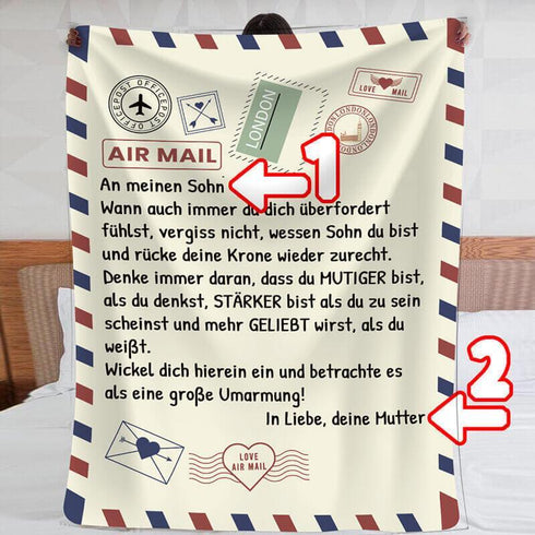 Divesart - Decke von Mutter zu Sohn - "Liebe Brief"