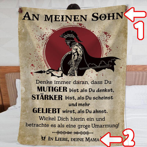 Divesart - Decke von Mutter zu Sohn - "Sei immer mutig"