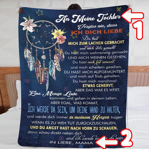 Divesart - Decke von Mutter zu Tochter - "Farbenfrohe Träume"