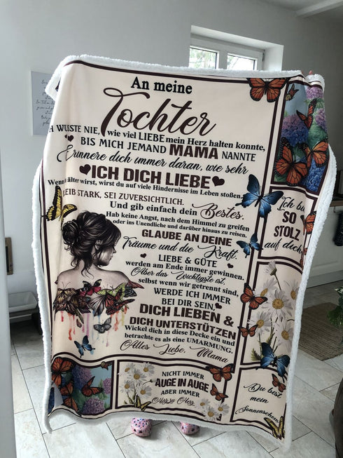 "An meine Tochter" Decke - Schmetterling