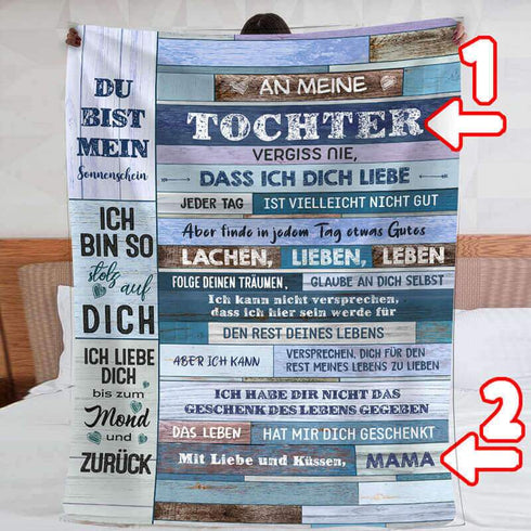 Divesart - Decke von Mutter zu Tochter - "Blautöne"