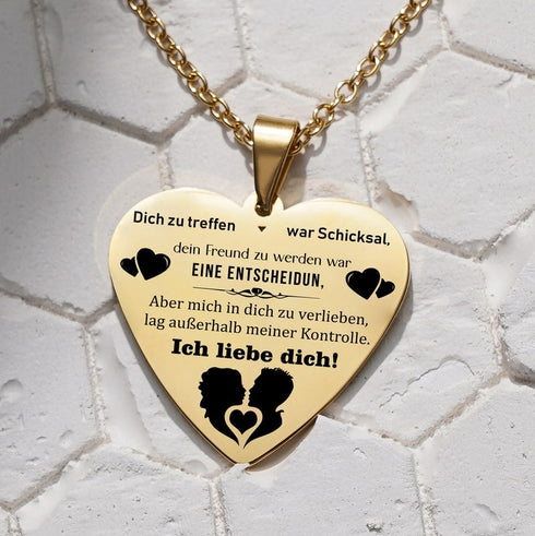 Liebe regiert die Welt - Herzanhänger graviert für einen geliebten Menschen