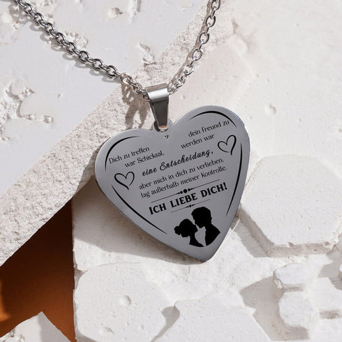 Verlieben - Herzanhänger graviert für einen geliebten Menschen