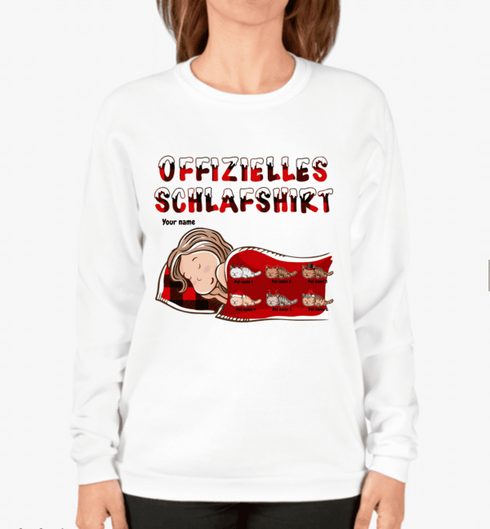 Personalized Cat and Dog Xmas theme Official Sleep Shirt - Christmas Gift for Pet Lover - Customized Sweater