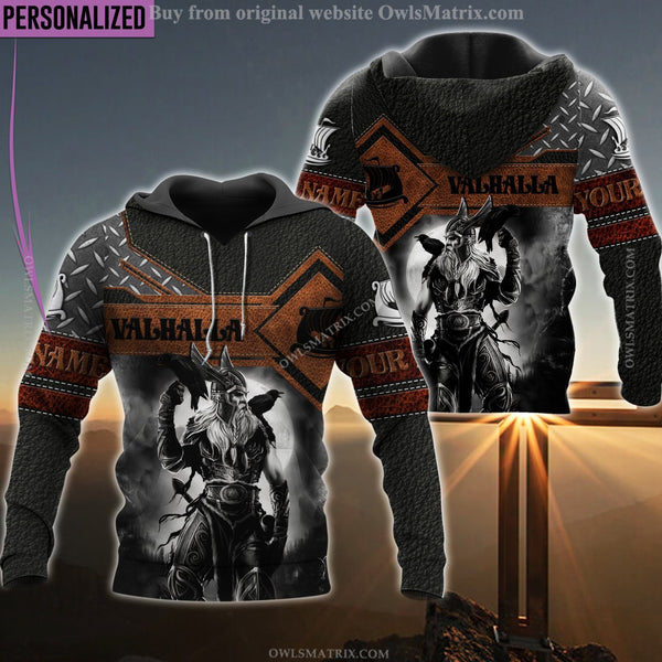 Viking Warrior And Odin Valhalla Limited Custom - Hoodie - Owls Matrix