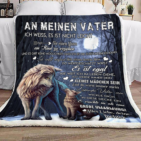 "An meinen Vater" Decke - Wolf