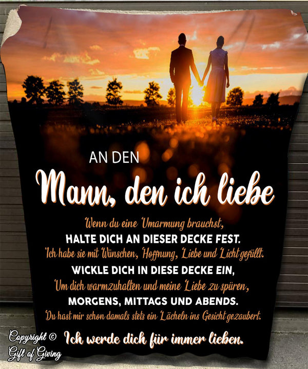 "An meine Mann" Decke - Gelassenheit