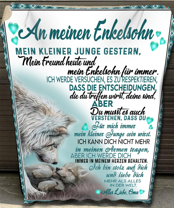 "An meine Enkel" Decke - Wolf
