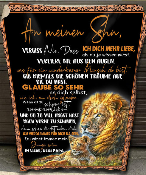 "An meinen Sohn" Decke - Lion
