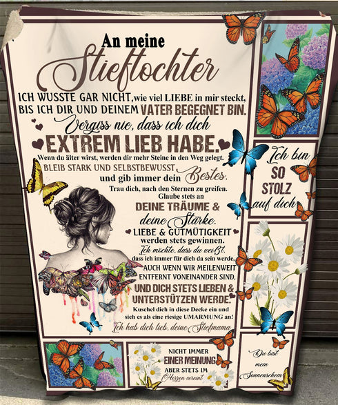 "An meine Stieftochter" Decke - Schmetterling